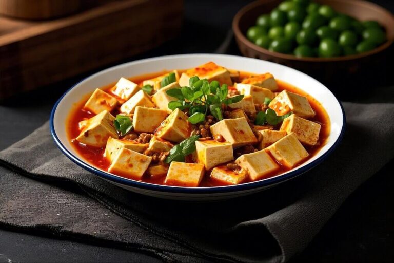 사천식 마파두부가 담긴 접시 이미지