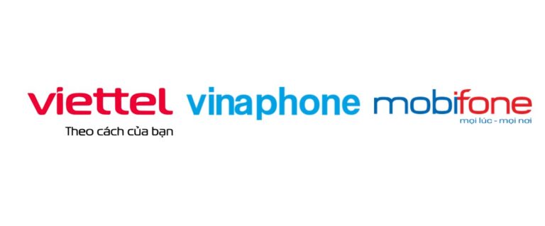 베트남 주요 이동통신사 로고 (Viettel, Vinaphone, Mobifone)