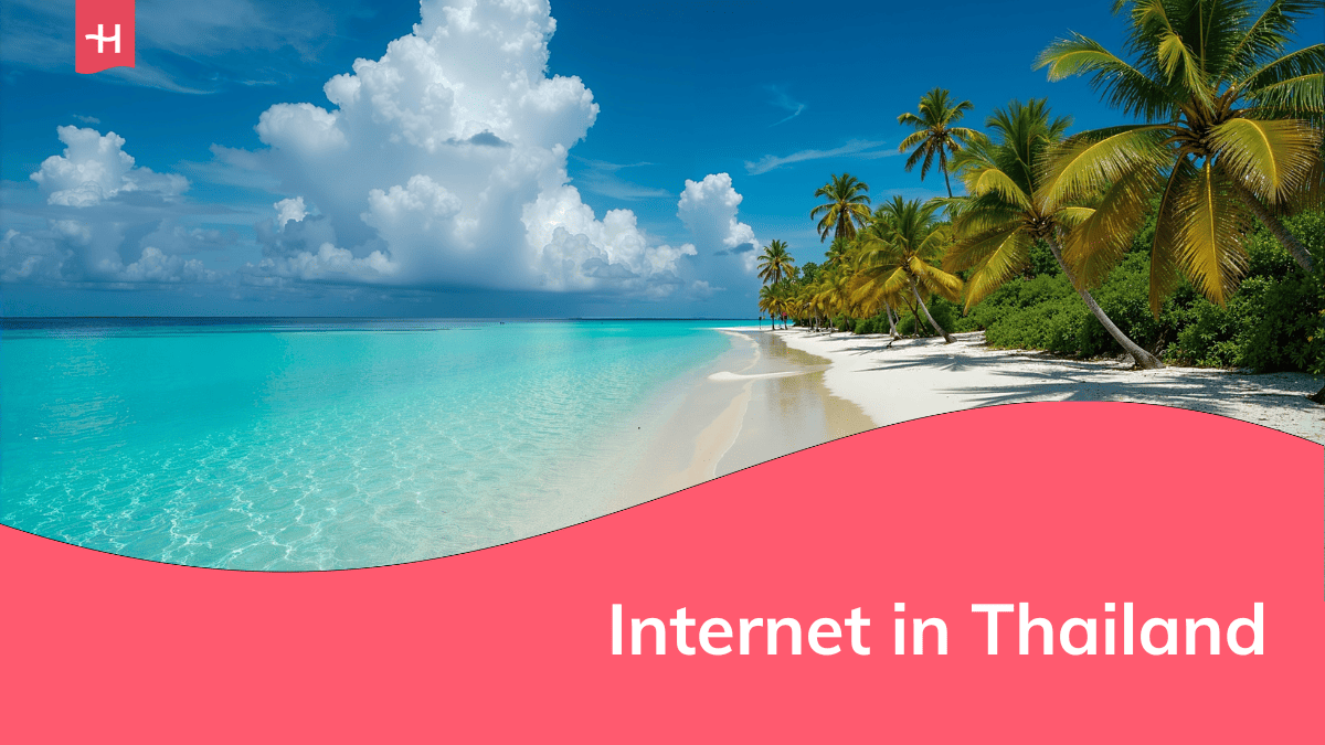 Foto van een paradijselijk strand als uitgelichte afbeelding voor een artikel over internet in Thailand