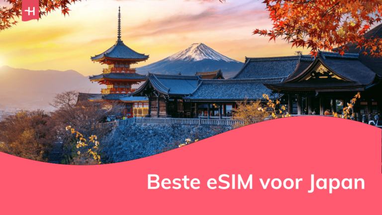 Foto van Mount Fuji en tempel als uitgelichte afbeelding voor een pagina over de beste eSIM voor Japan