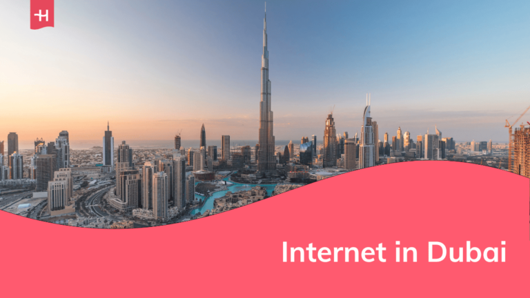 Foto van de skyline van Dubai als uitgelichte afbeelding voor een artikel over internet in Dubai