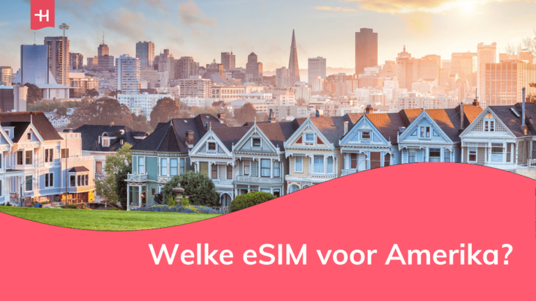 Foto van de Painted Ladies en skyline van San Francisco als uitgelichte afbeelding voor een pagina over welke eSIM voor Amerika de beste is