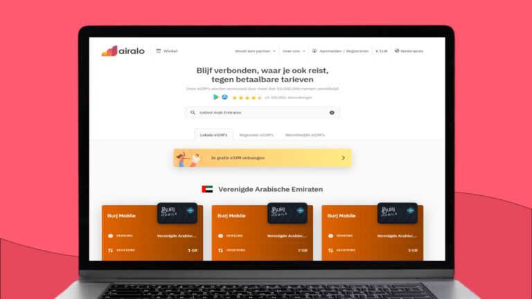 Laptopscherm met daarop informatie over de eSIM voor Dubai van Airalo