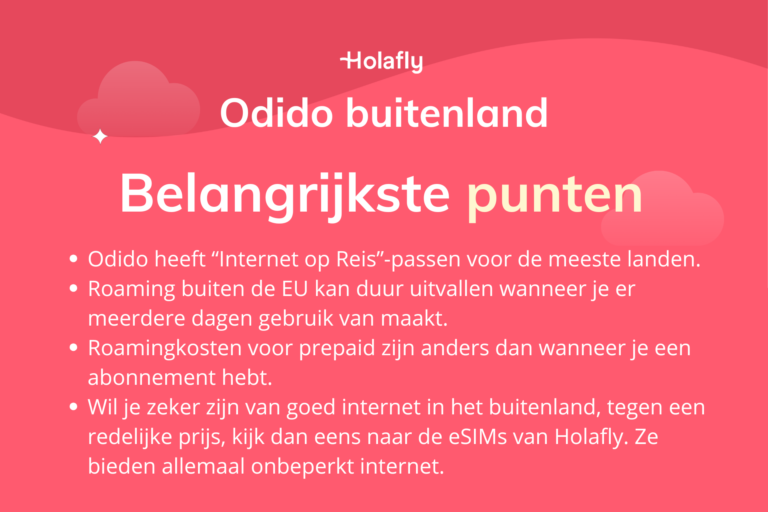 Afbeelding met daarop de belangrijkste punten over Odido in het buitenland samengevat