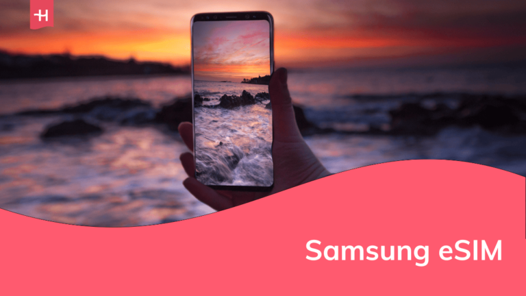 Foto van een Samsung Galaxy die een zonsondergang vastlegt als uitgelichte afbeelding voor een artikel over Samsung eSIM
