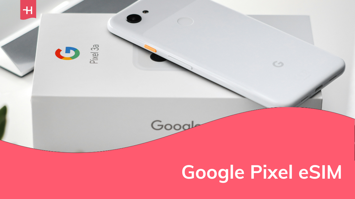 Foto van een Google Pixel 3a en bijhorende doos als uitgelichte afbeelding voor een pagina over Google Pixel eSIM