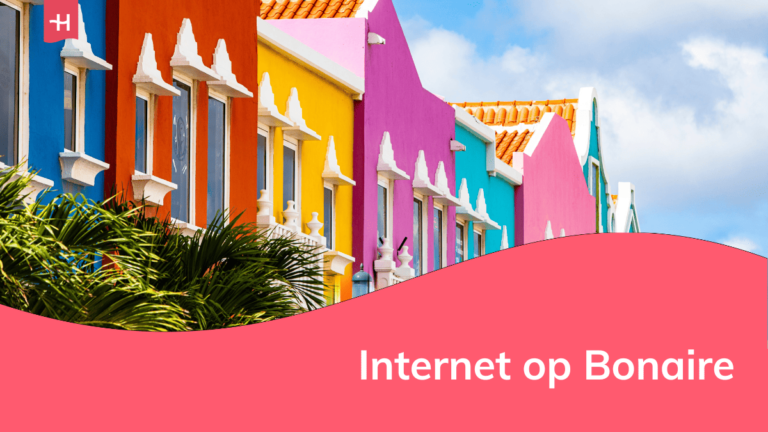 Foto van kleurrijke huisjes op Bonaire als uitgelichte afbeelding voor een artikel over internet op Bonaire