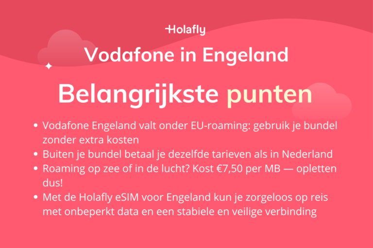 Afbeelding met daarop de belangrijkste punten over Vodafone in Engeland samengevat