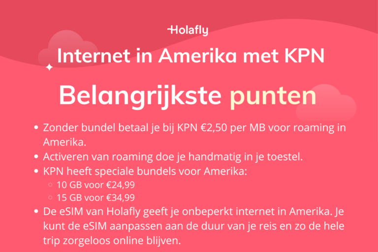 Afbeelding met daarop de belangrijkste punten over KPN in Amerika samengevat