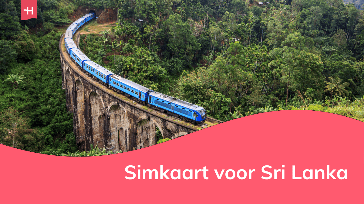 Foto van een blauwe trein als uitgelichte afbeelding voor een pagina over simkaarten voor Sri Lanka