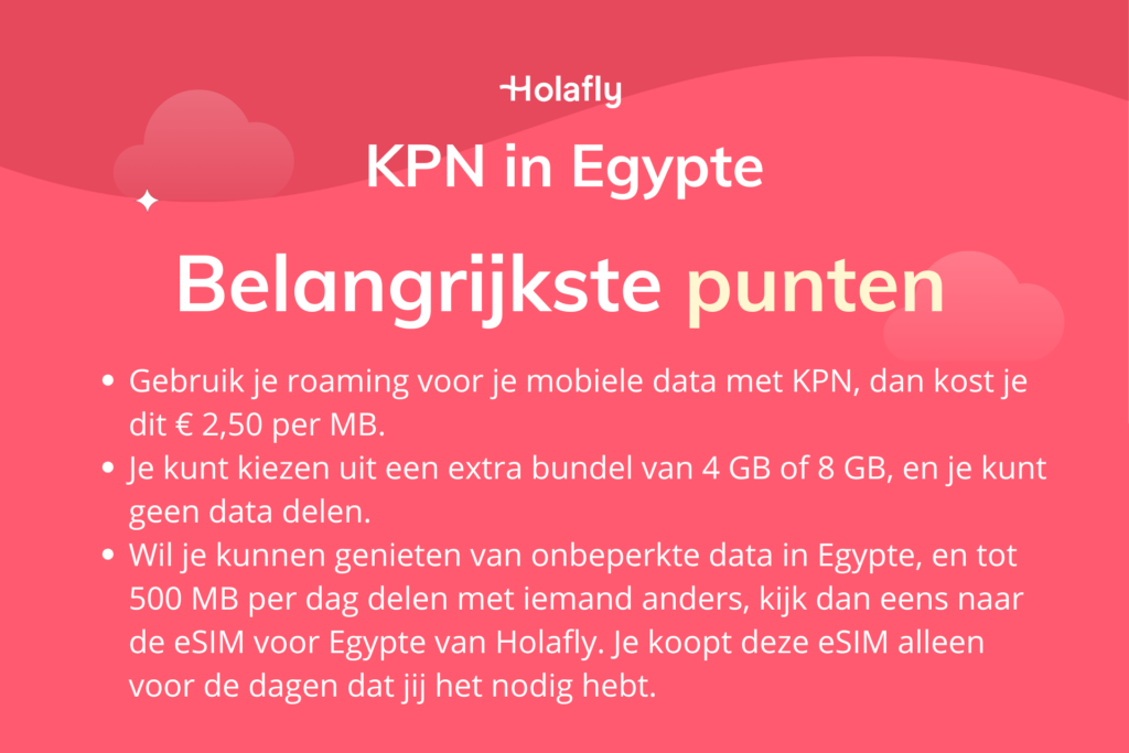 Afbeelding met daarop de belangrijkste punten over KPN in Egypte samengevat