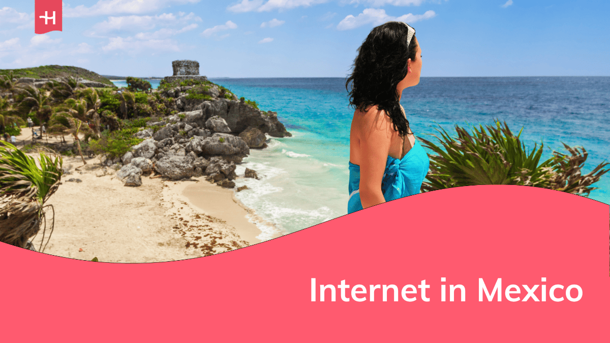 Foto van een vrouw op een strand in Tulum als uitgelichte afbeelding voor een artikel over internet in Mexico