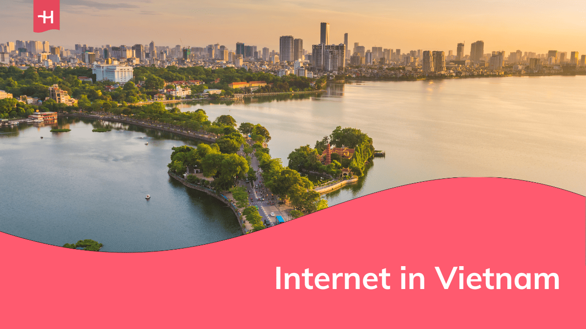 Foto van de skyline van Hanoi als uitgelichte afbeelding voor een pagina over internet in Vietnam
