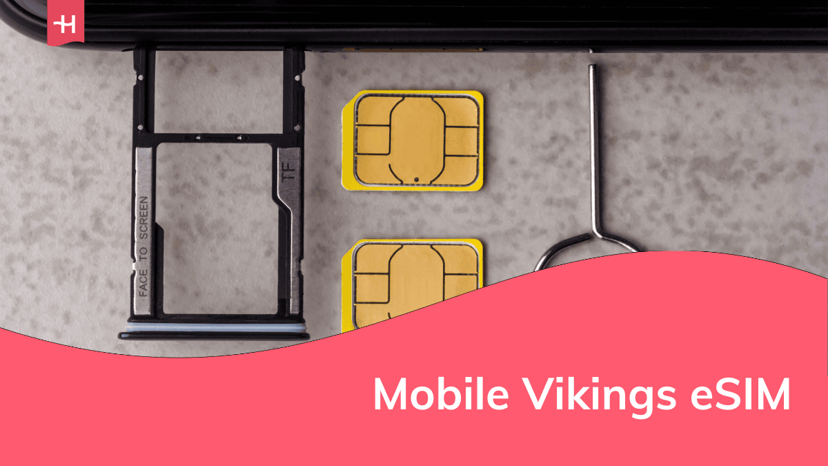 Foto van een simkaartsleuf met twee simkaarten als uitgelichte afbeelding voor een artikel over de Mobile Vikings eSIM