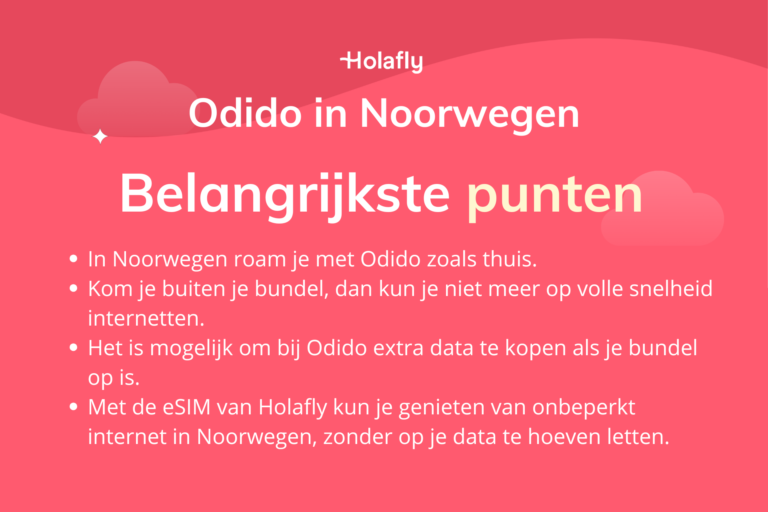 Afbeelding met daarop de belangrijkste punten over Odido in Noorwegen samengevat