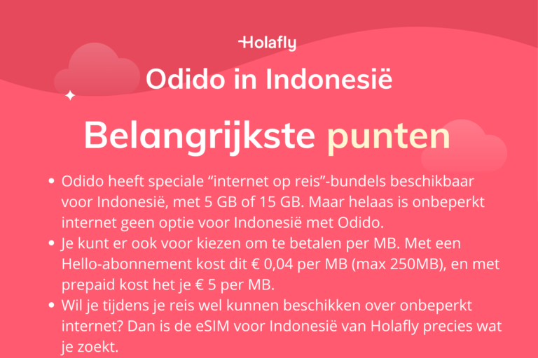 Afbeelding met daarop de belangrijkste punten over Odido in Indonesië samengevat