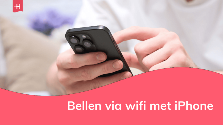 Foto van een man die een iPhone vasthoudt als uitgelichte afbeelding voor een artikel over bellen via wifi met iPhone