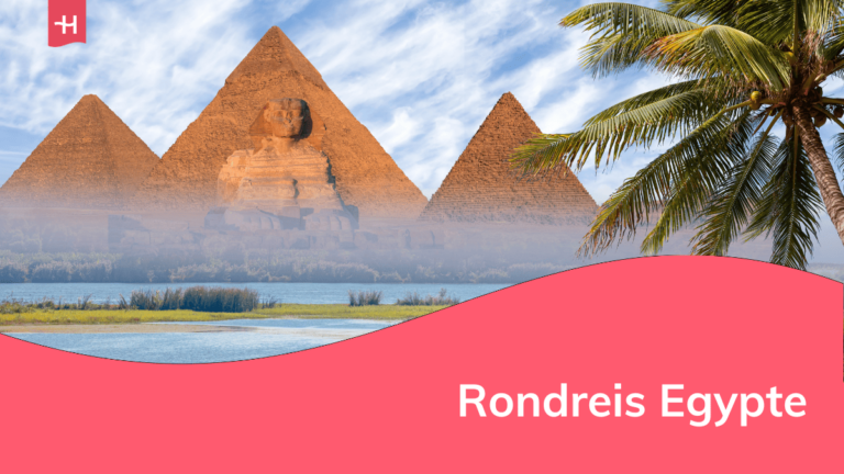 Foto van de piramides van Gizeh als uitgelichte afbeelding voor een artikel over een rondreis door Egypte