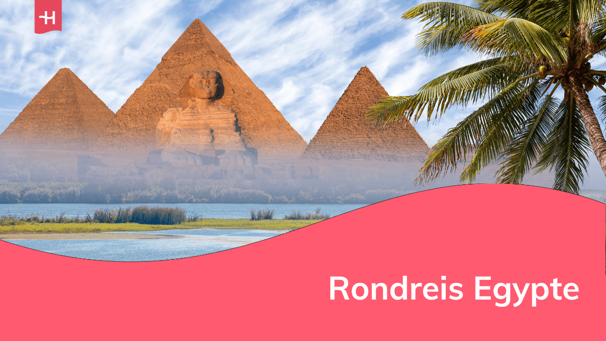 Foto van de piramides van Gizeh als uitgelichte afbeelding voor een artikel over een rondreis door Egypte