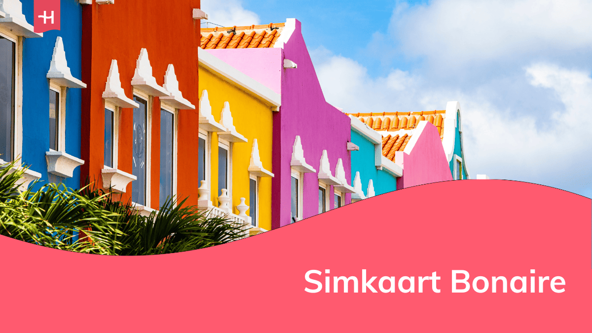 Foto van kleurrijke huisjes op Bonaire als uitgelichte afbeelding voor een artikel over simkaart voor Bonaire