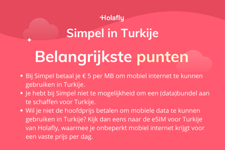 Afbeelding met daarop de belangrijkste punten over Simpel in Turkije samengevat