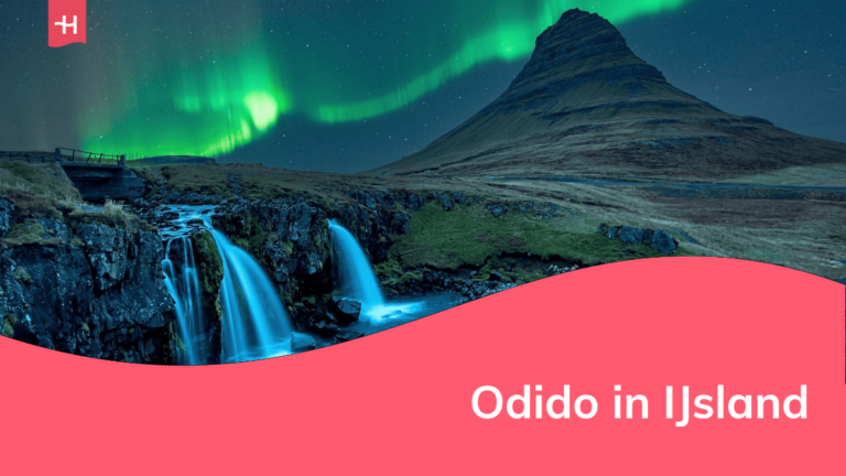 Foto van het noorderlicht over Kirkjufell als uitgelichte afbeelding voor een artikel over Odido in IJsland