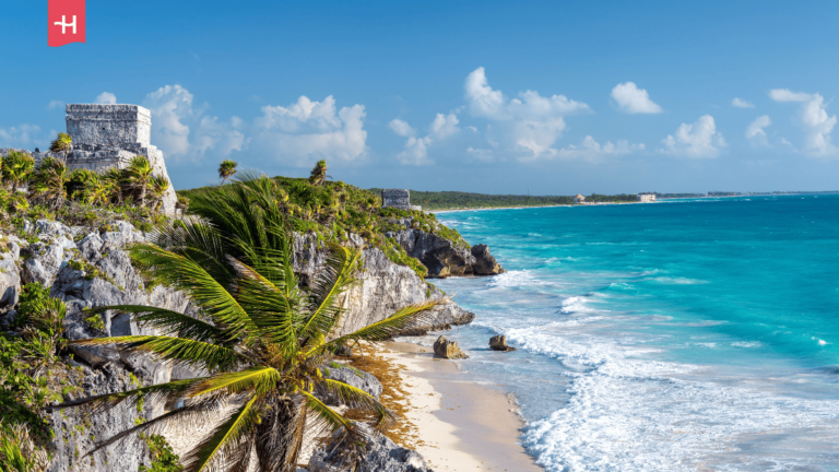 Foto van het kasteel van Tulum in Mexico