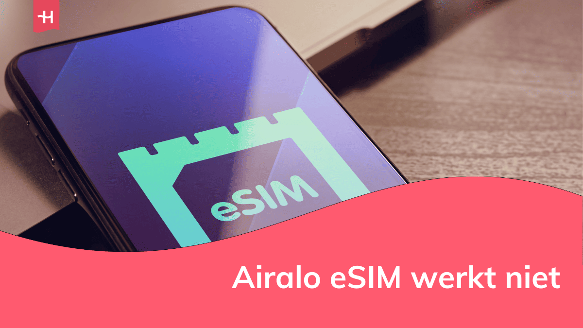 Foto van een smartphone met daarop het woord "eSIM" als uitgelichte afbeelding voor een artikel over "Airalo eSIM werkt niet"