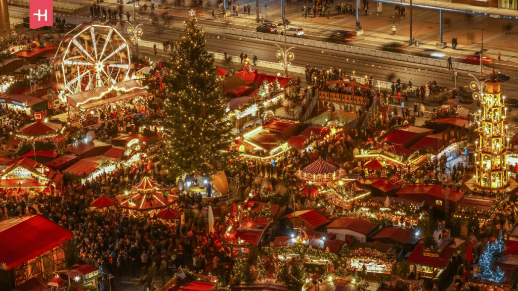Foto van de kerstmarkt in Dresden