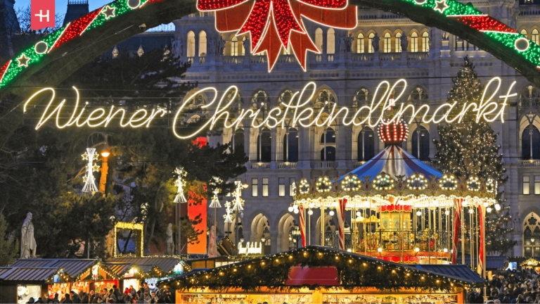 Sfeerbeeld van de kerstmarkt in Wenen