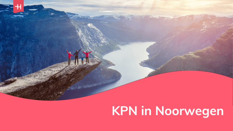 Foto van een gezin dat poseert op Trolltunga in Noorwegen als uitgelichte afbeelding voor een artikel over KPN in Noorwegen