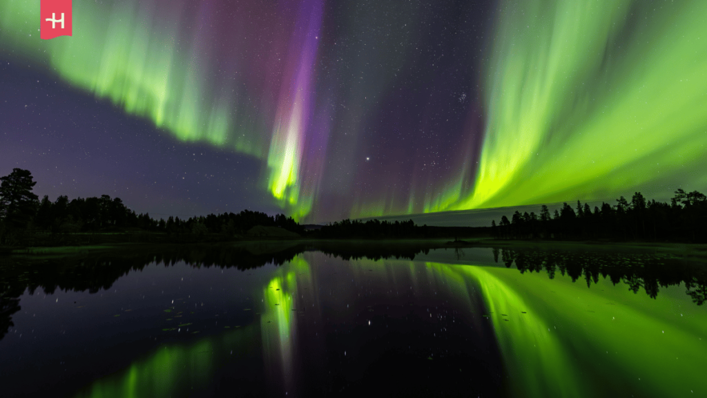 Foto van het noorderlicht in Kiruna
