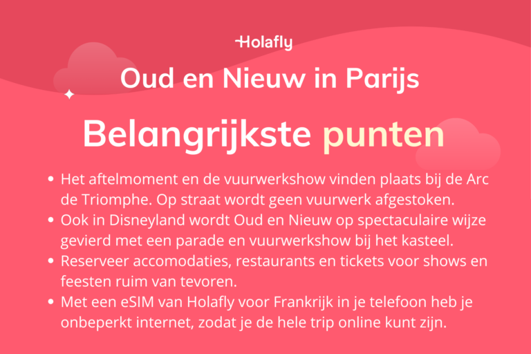 Afbeelding met daarop de belangrijkste punten over Oud en Nieuw in Parijs samengevat