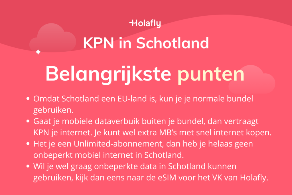 Afbeelding met daarop de belangrijkste punten over KPN in Schotland samengevat