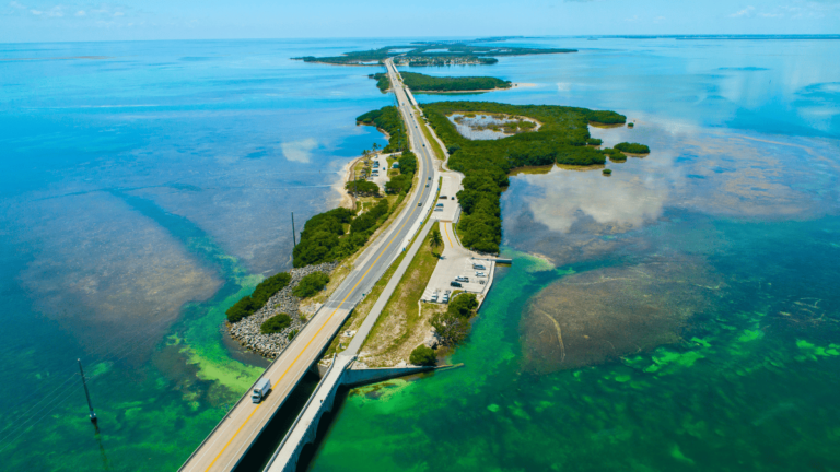 Sfeerbeeld van de Overseas Highway, tussen Miami en Key West