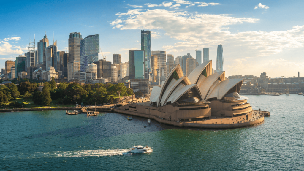 Sfeerbeeld van het Operahuis  in Sydney, Australië