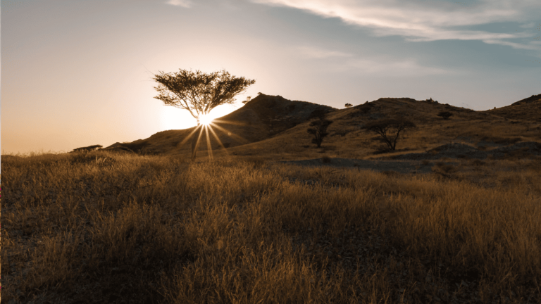 Foto van een zonsondergang in Hatta