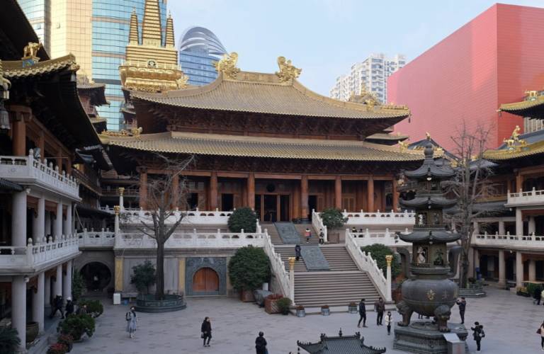 Sfeerbeeld van de Jing'an Tempel in Shanghai