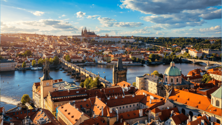 Sfeerbeeld van de oude stad van Praag, Tsjechië