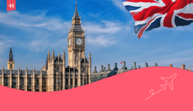 Foto van de Big Ben en Houses of Parliament in Londen als uitgelichte afbeelding voor een artikel over Simpel in Engeland