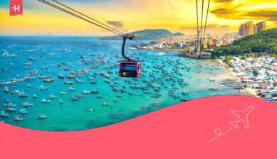 Foto van de langste kabelbaan ter wereld, op Phu Quoc island in Zuid-Vietnam als uitgelichte afbeelding voor een artikel over de beste reistijd voor Vietnam