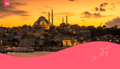 Foto van zonsondergang met zicht op de Suleymaniye-moskee als uitgelichte afbeelding voor een artikel over een stedentrip naar Istanbul