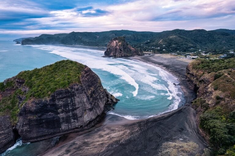 Luchtfoot van Lion Rock in Nieuw-Zeeland