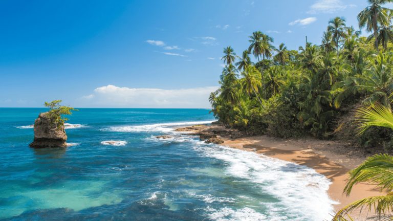 Exotisch wit starnd van Manzanillo in Puerto Viejo