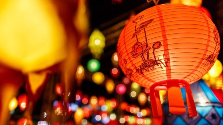 Lampionnen in Chinatown in Bangkok