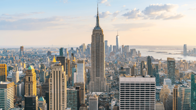 Foto van de skyline van New York met centraal the Empire State Building
