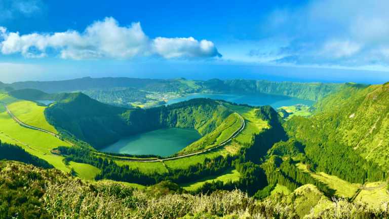 Foto van Sete Cidades op het eiland São Miguel in de Azoren