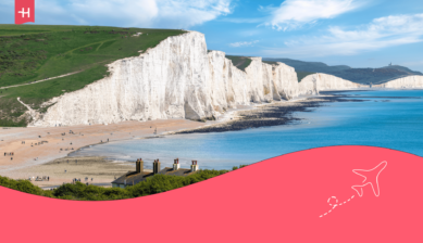 Foto van de Seven Sisters in Seaford, East Sussex als uitgelichte afbeelding voor een artikel over simkaart voor Engeland