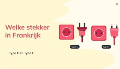 Overzicht van de twee stekker Frankrijk types: Type C en Type F met bijbehorende stopcontacten