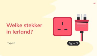 Overzicht van het soort stekker in Ierland: Type G met bijbehorend stopcontact
